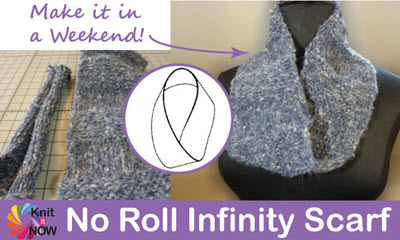 Machine Knit No Roll Infinity Scarf