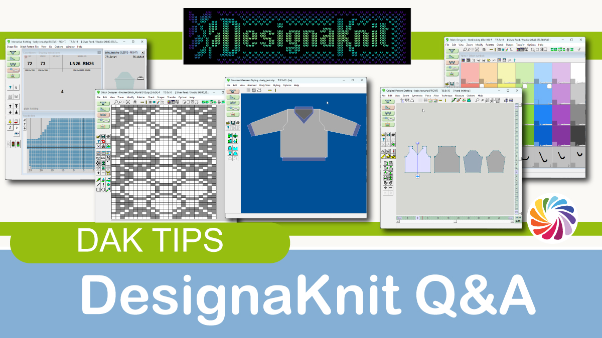 DesignaKnit Q&A DesignaKnit software modules with DAK logo