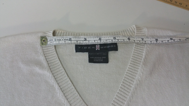 This neck opening is 7.25" from seam to seam.