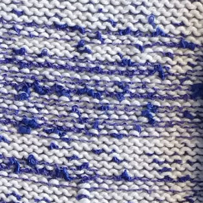 Textured yarn + Plain yarn (different weights) "held together" in the same feeder slot Purl side