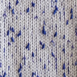 Textured yarn + Plain yarn White in #2 Feeder Slot (notice how the gimps pop through NICE!) Knit side