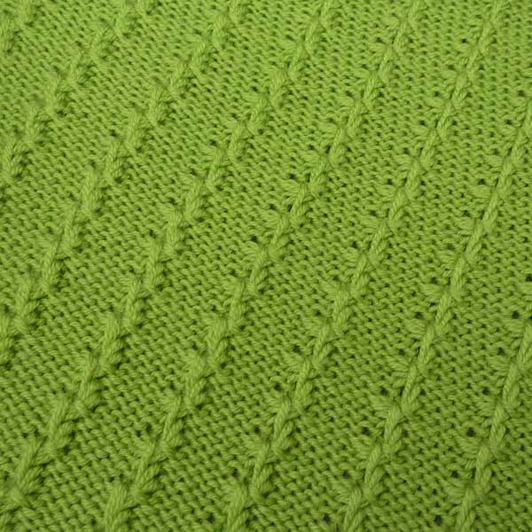 Tuck doesn't have to be all-over. Tuck stitches can be grouped to create interesting texture. Place tuck stitches in diagonal columns Diagonal Tuck punchcard