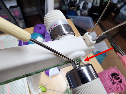 Threading the LK-150 knitting machine