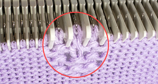 Notice the knit stitch that is facing you ... the purl bump is now on the opposite side