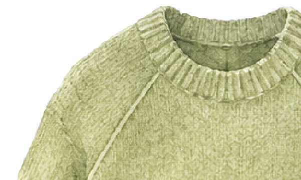 Knitted sweater representing custom patterns that fit your measurements