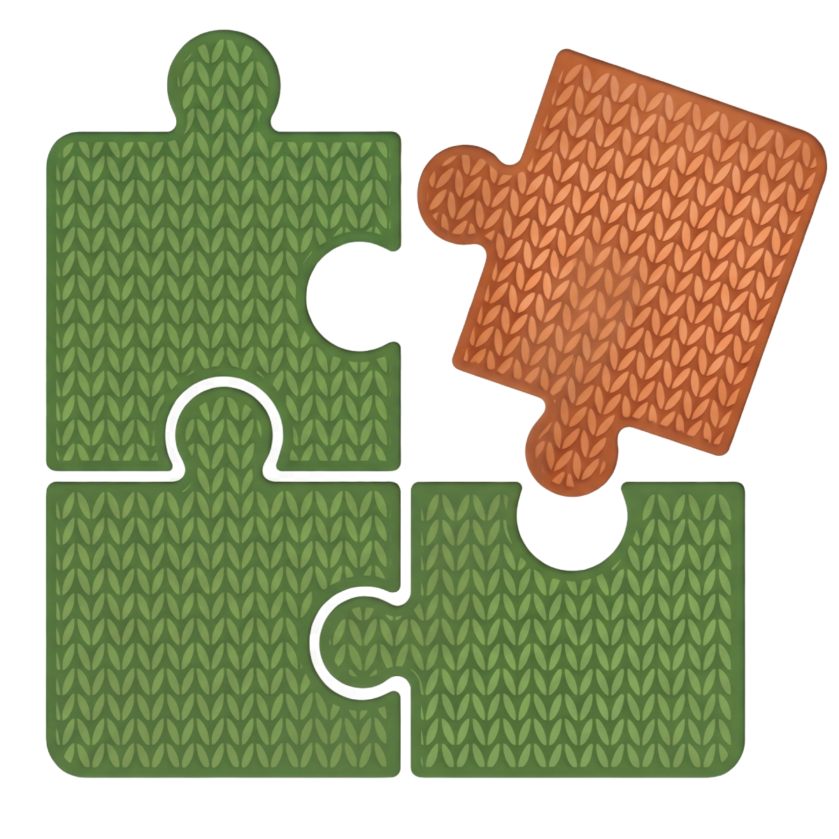 Machine Knit-ables knitted puzzle pieces