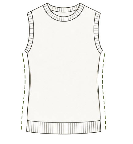 Close fit sleeveless garment