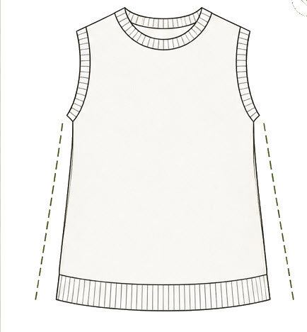 Relaxed fit sleeveless garment