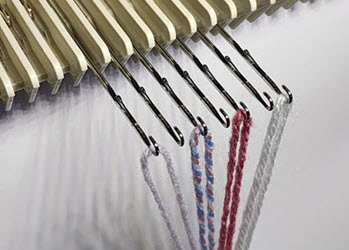 Yarn path example near the mast/tension area